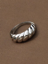 Ribbed Titanium Steel Ring Fashion Jewelry