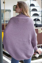 Ribbed Trim Longline Cardigan with Dolman Sleeve Open Front in Lavender