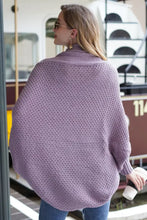 Ribbed Trim Longline Cardigan with Dolman Sleeve Open Front in Lavender Woman Outerwear