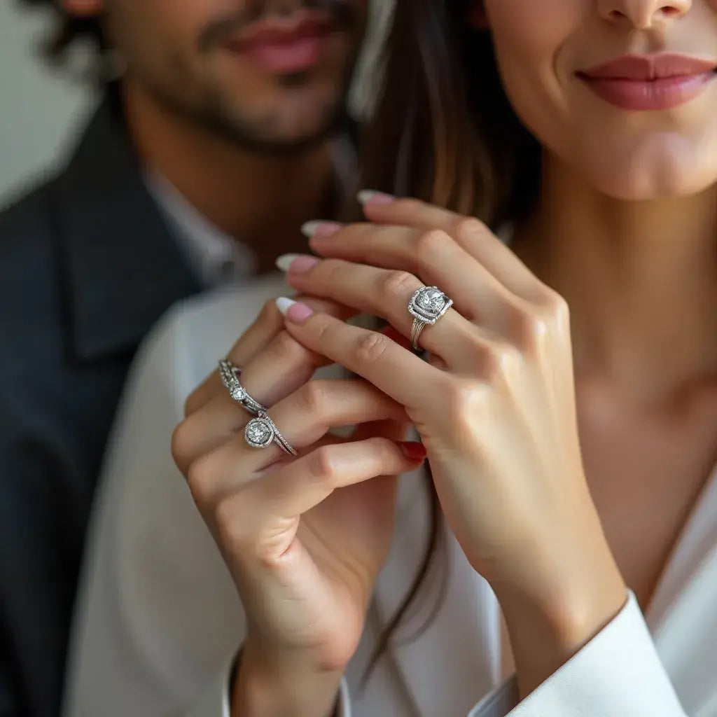 Porque a joalharia em prata de lei com moissanite é perfeita para casais modernos