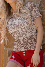 Rodeo Patterned T Shirt with Red Shorts for Women