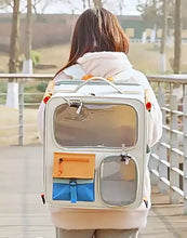 Zaino trasportino per animali con manico telescopico, pannello trasparente, tasche