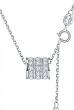 Elegant sterling silver necklace with diamond pendant, 18-inch chain length
