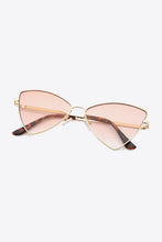 Rose Pink Cat Eye Sunglasses Gold Metal Frame Gradient Lenses Brown One Size