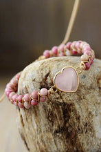 Rose Quartz Heart Beaded Bracelet Necklaces