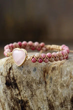 Rose Quartz Heart Beaded Bracelet Necklaces