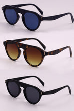 Round Black Frame Sunglasses with Blue Polycarbonate Lenses Set of Three Royal Blue Camel Dusty Blue One Size