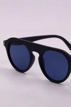 Round Black Frame Sunglasses with Blue Polycarbonate Lenses Set of Three Sunglasses
