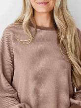 Round Neck Drop Shoulder Long Sleeve Sweatshirt Woman Sweatshirts