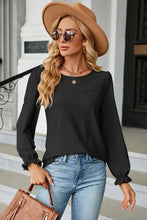 Round Neck Flounce Sleeve T-Shirt Woman T Shirts