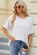 Women’s half sleeve white round neck t-shirt