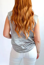 Round Neck Satin Tank Top Tanks & Camis