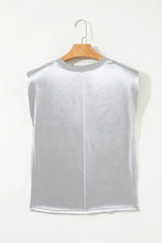 Round Neck Satin Tank Top Tanks & Camis