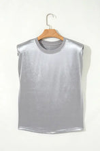 Round Neck Satin Tank Top Tanks & Camis
