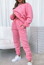 Pink oversized Round Neck Sweatshirt with embroidered chest logo
