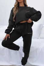 Black love forever cropped sweatshirt and joggers set