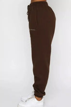 Brown cotton joggers with drawstring waist in Round Neck Sweatshirt and Joggers Set
