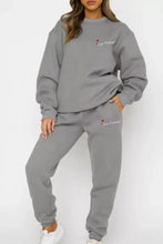 Gray love forever sweatshirt and joggers set with red heart details