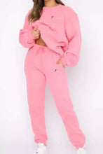 Pink oversized Round Neck Sweatshirt and Joggers Set