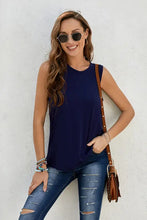 Round Neck Tank Dark Navy Tanks & Camis