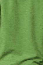 Round neck top and drawstring pants lounge set in soft heathered green fabric with subtle texture and long sleeve length