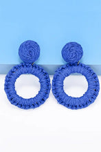 Round Shape Raffia Grass Dangle Earrings Earrings
