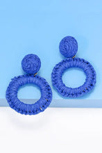 Round Shape Raffia Grass Dangle Earrings Earrings