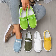 Round Toe Canvas Slip-Ons Woman Loafers