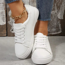 Round Toe Platform Sneakers White Woman Sneakers