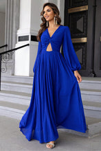 Royal Blue Long Sleeve Maxi Dress Evening Gown