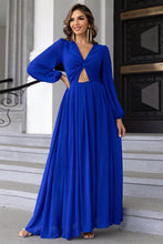 Royal Blue Long Sleeve Maxi Dress Evening Gown