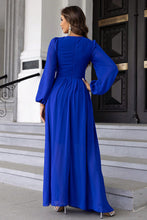 Royal Blue Long Sleeve Maxi Dress Evening Gown