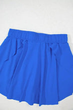 Royal blue pleated tennis skirt with elastic waistband
