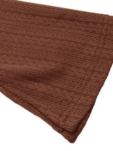 Rich brown diamond-patterned knit fabric in Ruffled Hem Long Sleeve Knit Dress