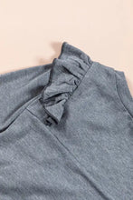 Ruffled Round Neck Long Sleeve T-Shirt Woman T Shirts