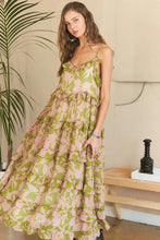 Ruffled Tiered Scoop Neck Cami Floral Maxi Dress