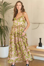 Ruffled Tiered Scoop Neck Cami Floral Maxi Dress