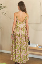 Ruffled Tiered Scoop Neck Cami Floral Maxi Dress