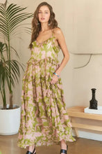 Ruffled Tiered Scoop Neck Cami Floral Maxi Dress Casual Dresses