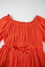 Off the Shoulder Tiered Orange Maxi Dress Maxi Dresses