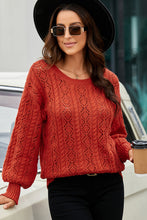 Rust Orange Off-the-Shoulder Knit Sweater Long Sleeve Length Pullover