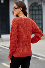 Rust Orange Off-the-Shoulder Knit Sweater Long Sleeve Length Pullover