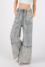 SAGE + FIG Mineral Washed Terry Wide Leg Pants Woman Pants