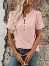 Sage Green Eyelet Blouse with Decorative Buttons Woman T Shirts