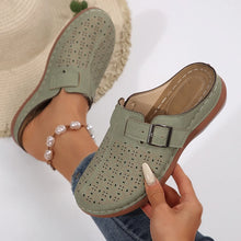 Sage Green Faux Leather Loafer Mules for Women Sage