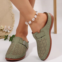 Sage Green Faux Leather Loafer Mules for Women