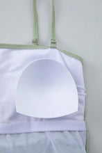 Sage Green Ribbed One Piece Swimsuit with Twisted Chest Detail Swimwear