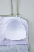 Sage Green Ribbed One Piece Swimsuit with Twisted Chest Detail Swimwear