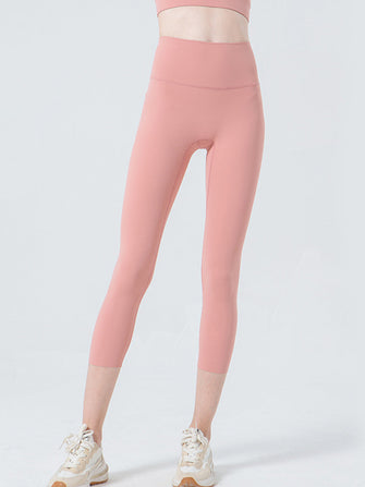 Salmon Athletic Leggings for Women Cropped High Stretch Pink Activewear Coral