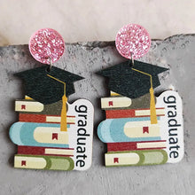 School Theme Wooden Dangle Earrings Style A One Size Earrings